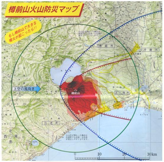 樽前山火山防災マップの地図画像