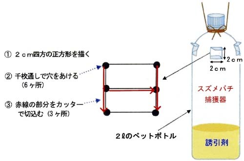 スズメバチトラップの手順画像