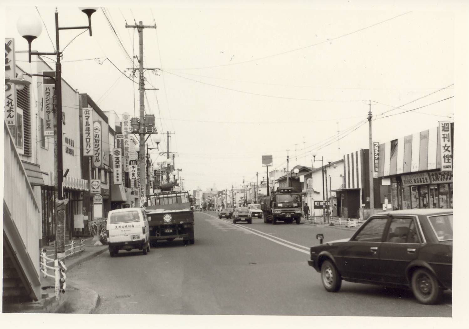 昭和60年大町商店街街路灯新設の様子