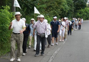 全町一斉津波避難訓練の様子