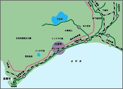 白老町の地図の画像