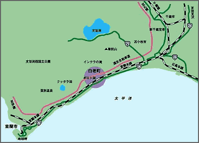 白老町周辺の地図